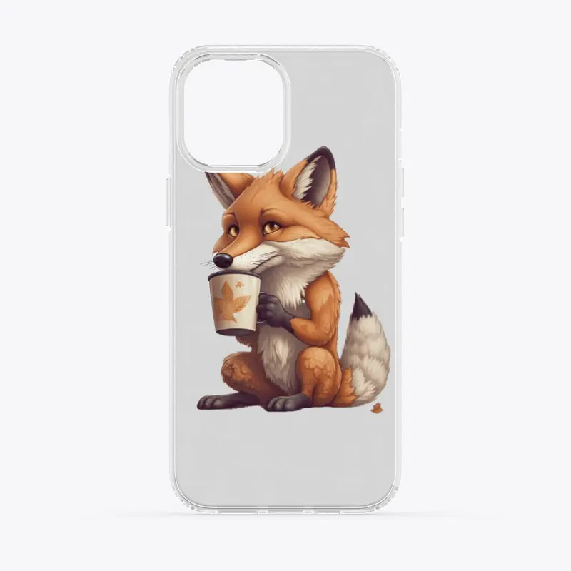 A fox drinking a Coffe