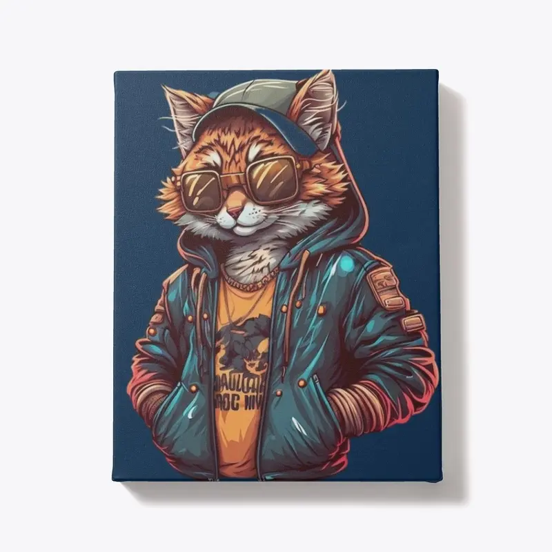 cat hoodie jacket wearing eyeglass