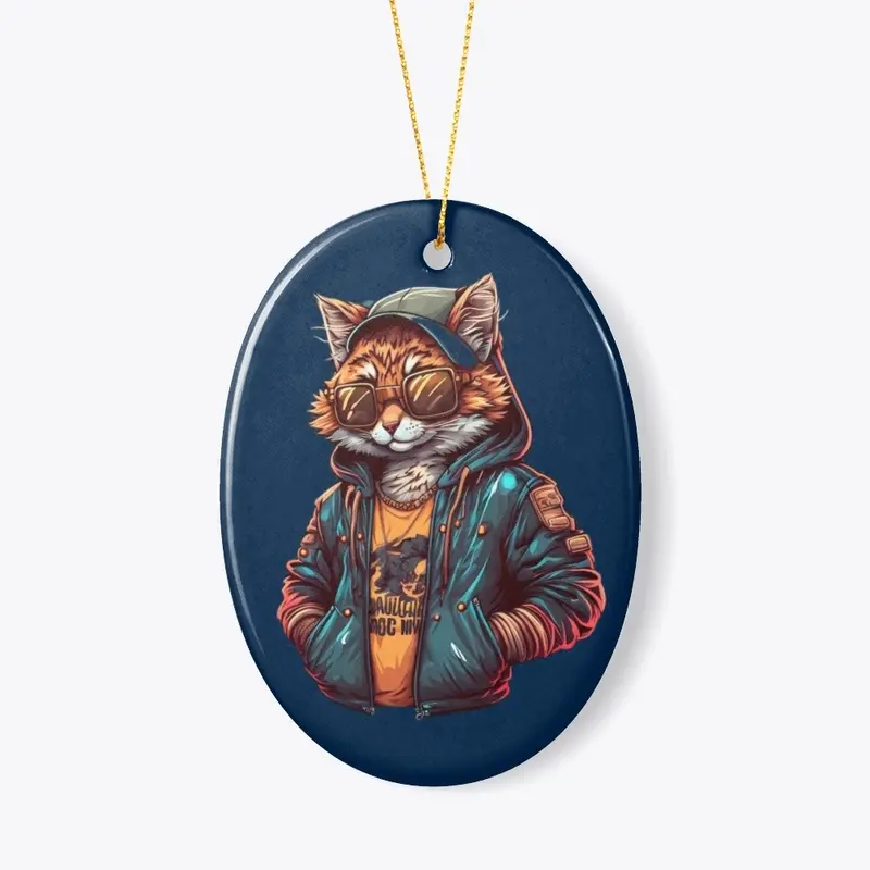 cat hoodie jacket wearing eyeglass